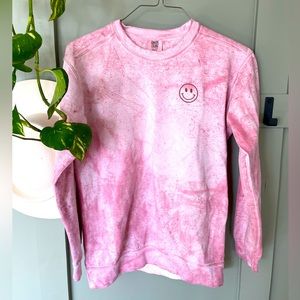 Comfort Colors Pink Tye Dye Washed Crewneck Sweatshirt